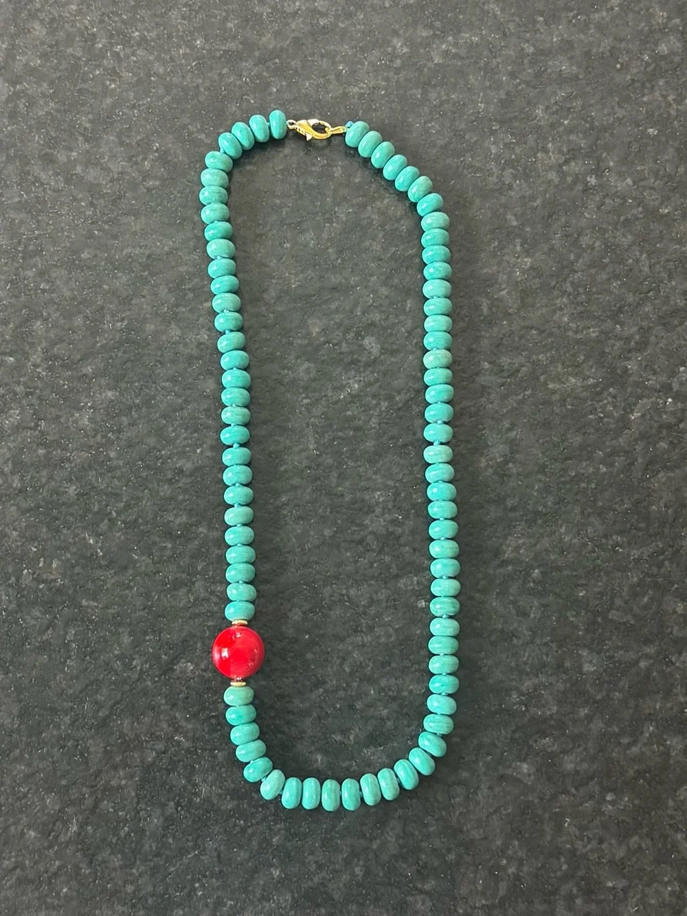 NWOT Tuckernuck Turquoise and Coral Asymmetrical Necklace